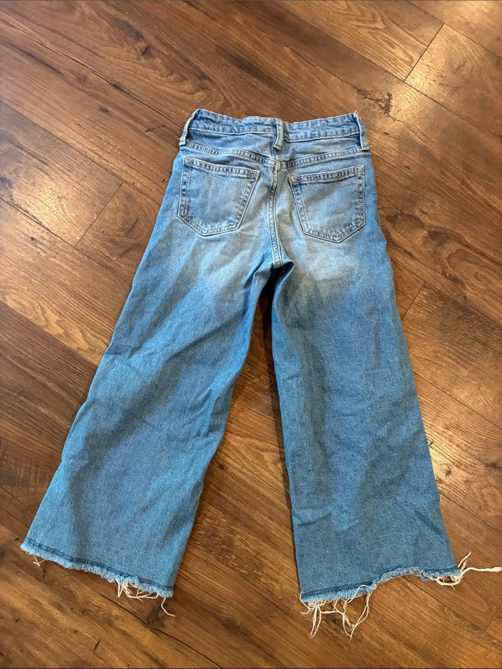 Girl’s GAP Light Blue Distressed Wide-Leg Jeans